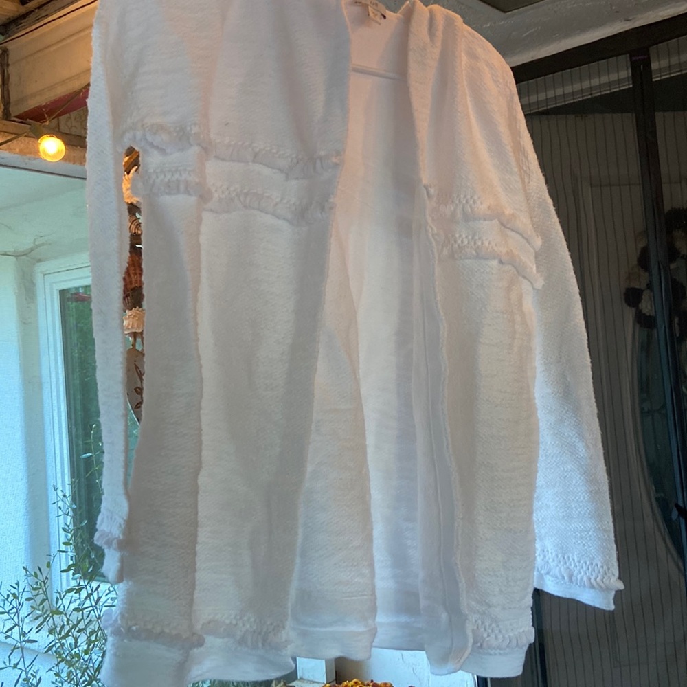 J Jill beach jacket, cute fringe accents xs petite